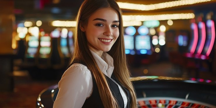 Infinite Blackjack live dealer studio at togelkuy login with multiple camera feeds